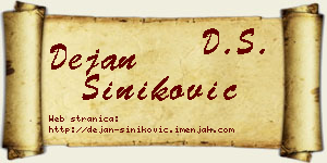 Dejan Šiniković vizit kartica